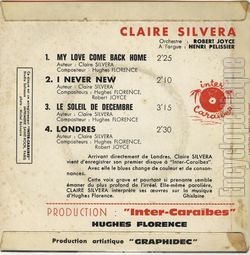 [Pochette de My love come back home (Claire SILVERA) - verso]