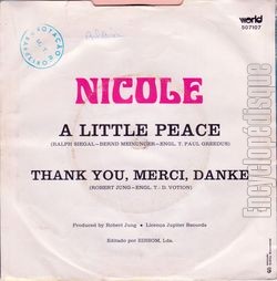 [Pochette de A little peace (NICOLE) - verso]