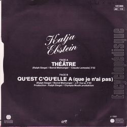 [Pochette de Thtre (Katja EBSTEIN) - verso]