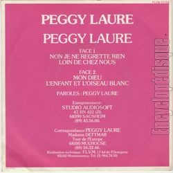 [Pochette de Non, je ne regrette rien (Peggy LAURE) - verso]