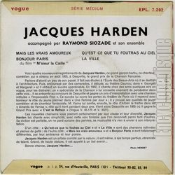 [Pochette de Mais les vrais amoureux (Jacques HARDEN) - verso]