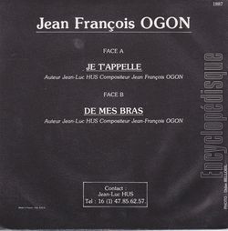 [Pochette de Je t’appelle (Jean-Franois OGON) - verso]