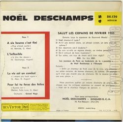 [Pochette de  six heures c’est fini (Nol DESCHAMPS) - verso]