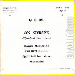 [Pochette de Les Stro’s chantent pour vous - N2 (Les STRO’S (STROS)) - verso]