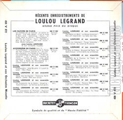 [Pochette de El coryza (Loulou LEGRAND) - verso]