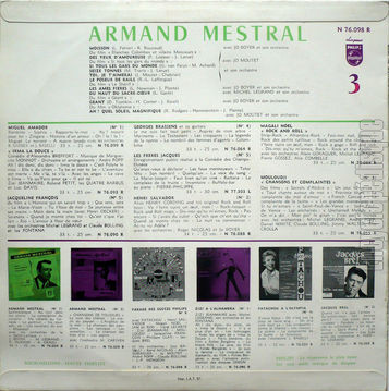 [Pochette de Volume 3 (Armand MESTRAL) - verso]