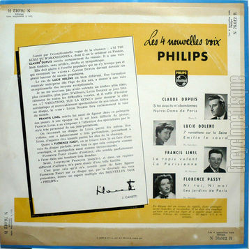 [Pochette de Les 4 nouvelles voix Philips (COMPILATION) - verso]