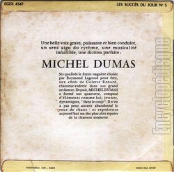 [Pochette de Chante les succs du jour - N5 (Michel DUMAS) - verso]