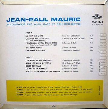 [Pochette de La nuit de l’t, Chapeau rodo, Belle Isabelle… (Jean-Paul MAURIC) - verso]