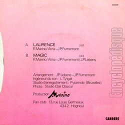 [Pochette de Laurence (Sandra KIM) - verso]