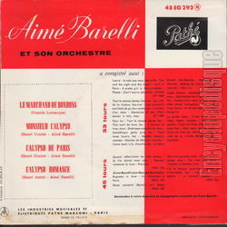 [Pochette de Calypso  la Barelli (Aim BARELLI) - verso]