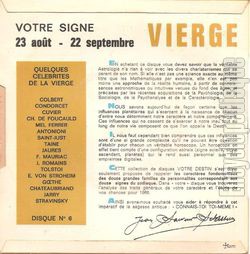 [Pochette de Votre chance en 1968 - Vierge (DOCUMENT) - verso]