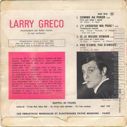 [Pochette de Comme au poker (Larry GRCO) - verso]