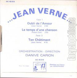 [Pochette de Oubli de l’amour (Jean VERNE) - verso]