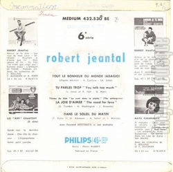 [Pochette de Tout le bonheur du monde (Robert JEANTAL) - verso]