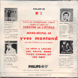 [Pochette de Micro-rcital 58 n1 - la fte  Loulou (Yves MONTAND) - verso]