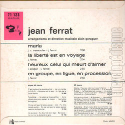 [Pochette de Maria (Jean FERRAT) - verso]