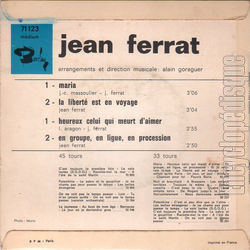 [Pochette de Maria (Jean FERRAT) - verso]