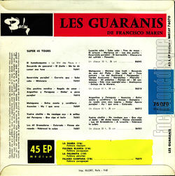 [Pochette de La bamba (Les GUARANIS de Francisco Marin) - verso]