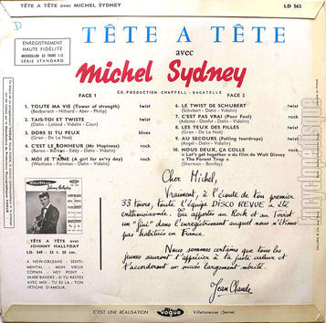 [Pochette de Tte  tte avec… (Michel SYDNEY) - verso]