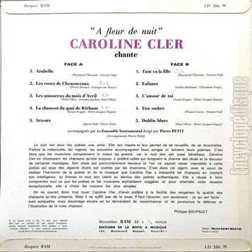 [Pochette de  fleur de nuit (Caroline CLER) - verso]