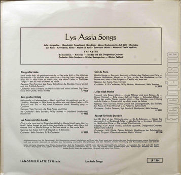 [Pochette de Songs (Lys ASSIA) - verso]