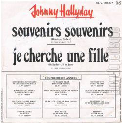 [Pochette de Souvenirs souvenirs / Je cherche une fille - 1 (Johnny HALLYDAY) - verso]