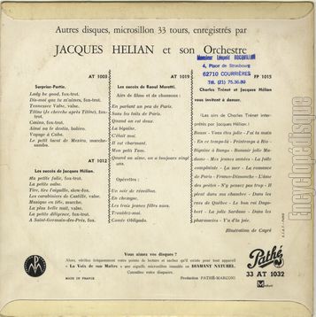 [Pochette de Les derniers succs de Jacques Hlian (Jacques HLIAN) - verso]