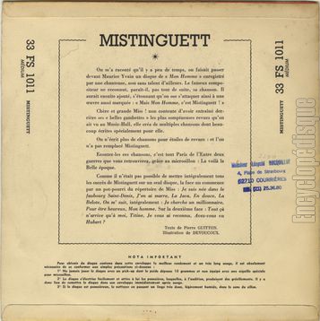 [Pochette de Mistinguett (MISTINGUETT) - verso]