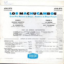 [Pochette de La Bamba (Los MACHUCAMBOS) - verso]