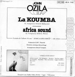 [Pochette de La koumba (John OZILA) - verso]