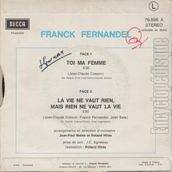 [Pochette de Toi, ma femme (Franck FERNANDEL) - verso]