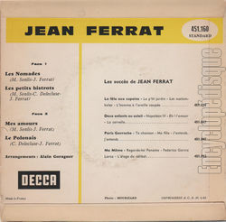 [Pochette de Les nomades (Jean FERRAT) - verso]