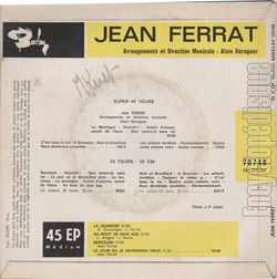 [Pochette de La jeunesse (Jean FERRAT) - verso]