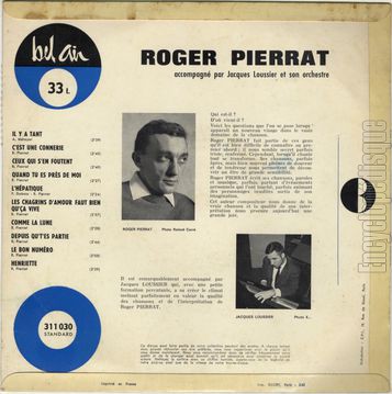 [Pochette de Il y a tant / L’hpatique / Henriette… (Roger PIERRAT) - verso]