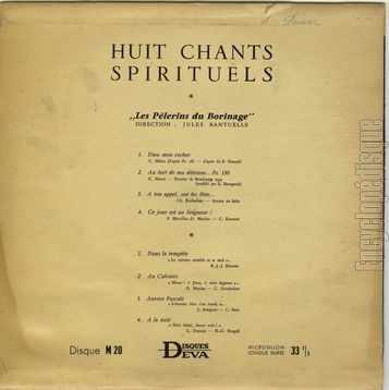 [Pochette de Huits chants spirituels (Les PLERINS DU BORINAGE) - verso]