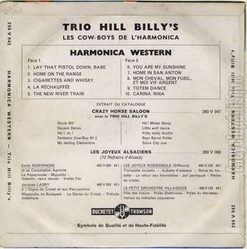 [Pochette de Harmonica western (TRIO HILL BILLY’S) - verso]